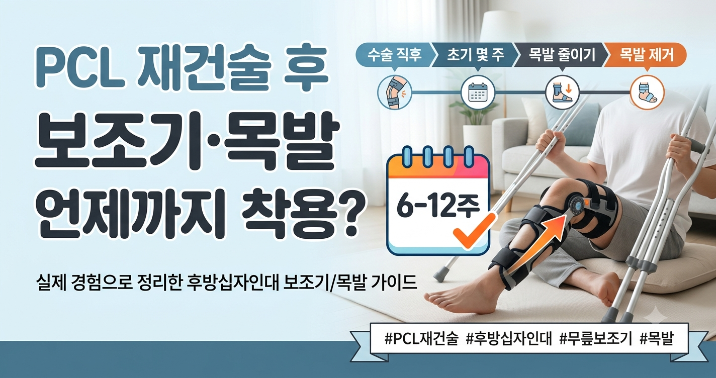 PCL 재건술 보조기·목발 언제까지 착용할까 | 실제 경험 정리
