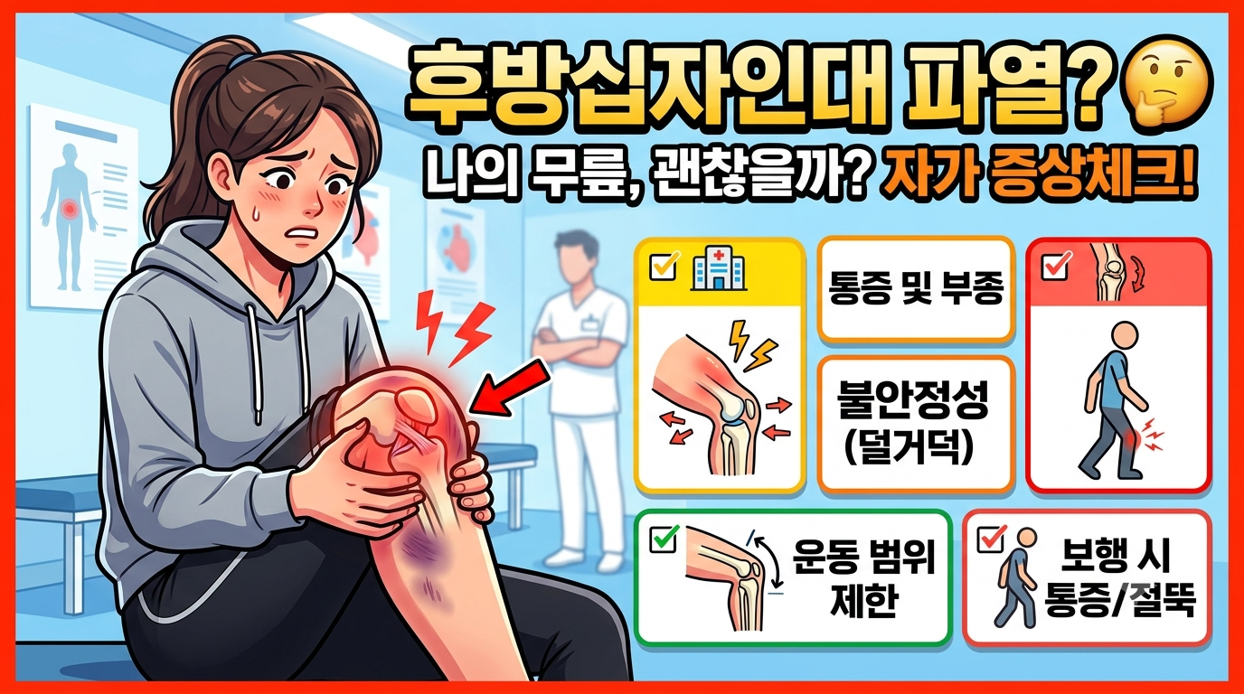 후방십자인대 파열 증상(PCL 파열 증상), 놓치기 쉬운 자가 체크 총정리
