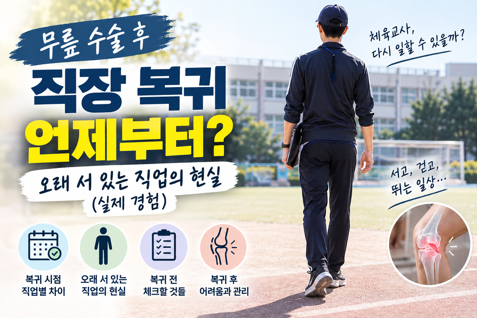 무릎 수술 후 복직 언제부터? | 오래 서 있는 직업의 현실 (실제 경험)