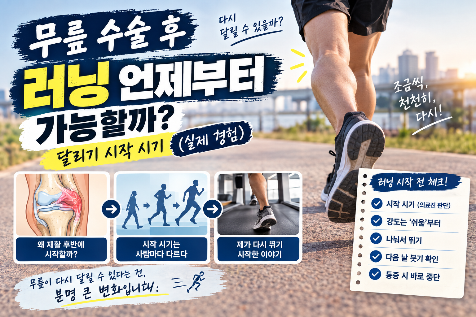 무릎 수술 후 러닝 언제부터 가능할까 | 달리기 시작 시기 (실제 경험)