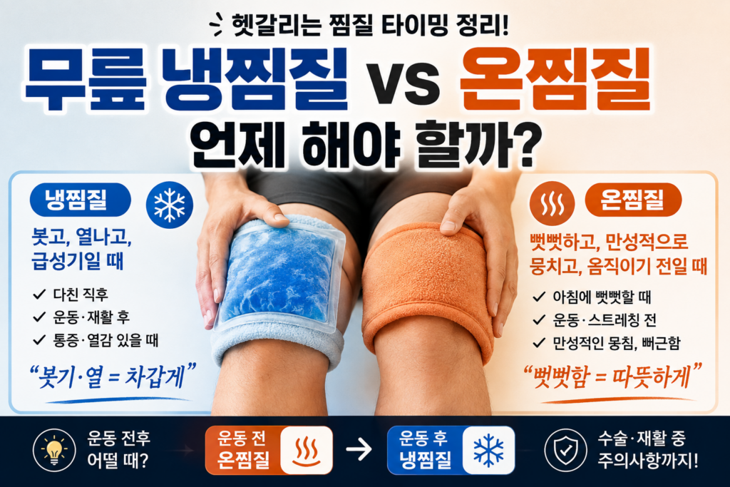 무릎 온찜질 냉찜질